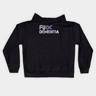 Fuck Dementia Awareness Gift Purple Ribbon Support Warrior Kids Hoodie